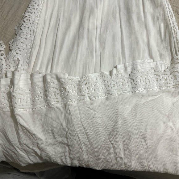 Lulus white crinkle dress with lace detail - Picture 2 of 2